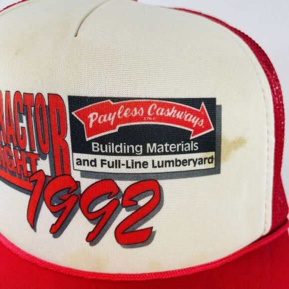 Payless Cashways 1992 Contractor Mesh Snapback Trucker Hat Cap VTG - Picture 3 of 11
